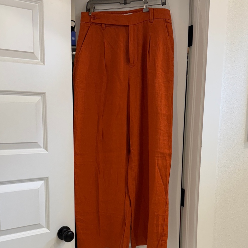 Madewell Women's Orange Wide Leg Pants